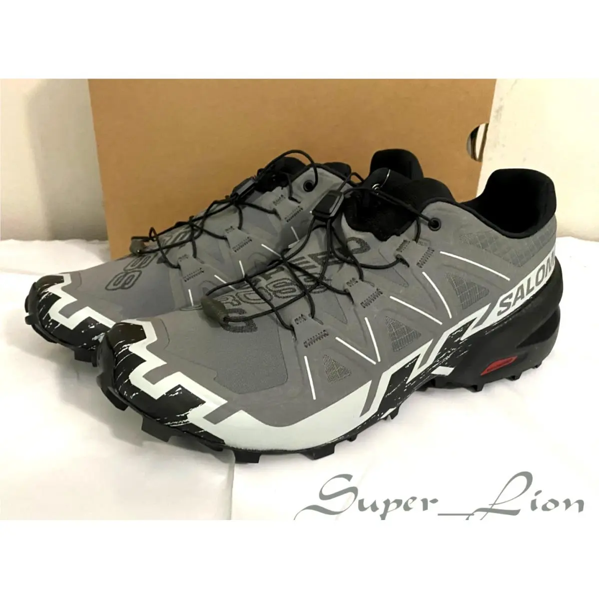 Salomon Men`s Speedcross 6 Trail Running Shoes - Size 10 - Gray/pearl Blue
