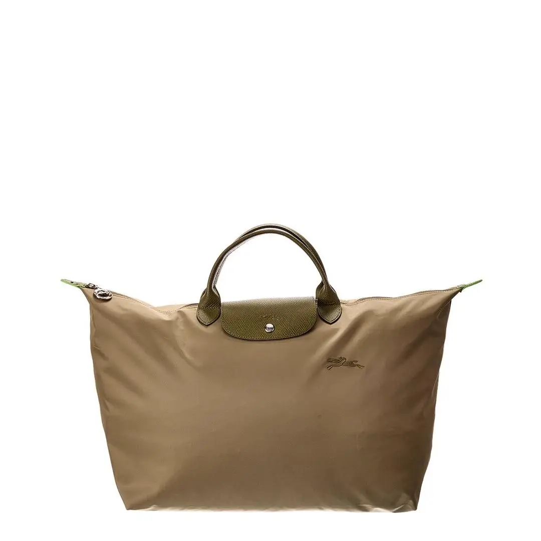 Longchamp Le Pliage Green Large Canvas Travel Bag Women`s Green