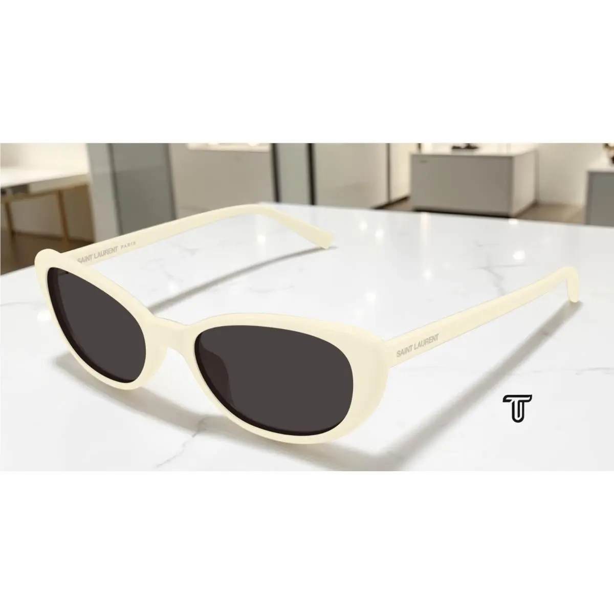 Saint Laurent SL 822 004 Ivory Black 52 mm Women`s Sunglasses by Yves Saint Laurent
