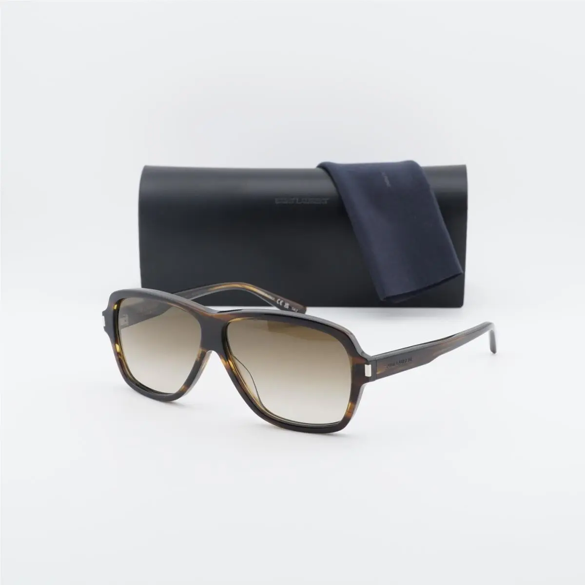 Saint Laurent SL609 Carolyn 003 Striped Havana/brown Gradient 62-10-140 by Yves Saint Laurent