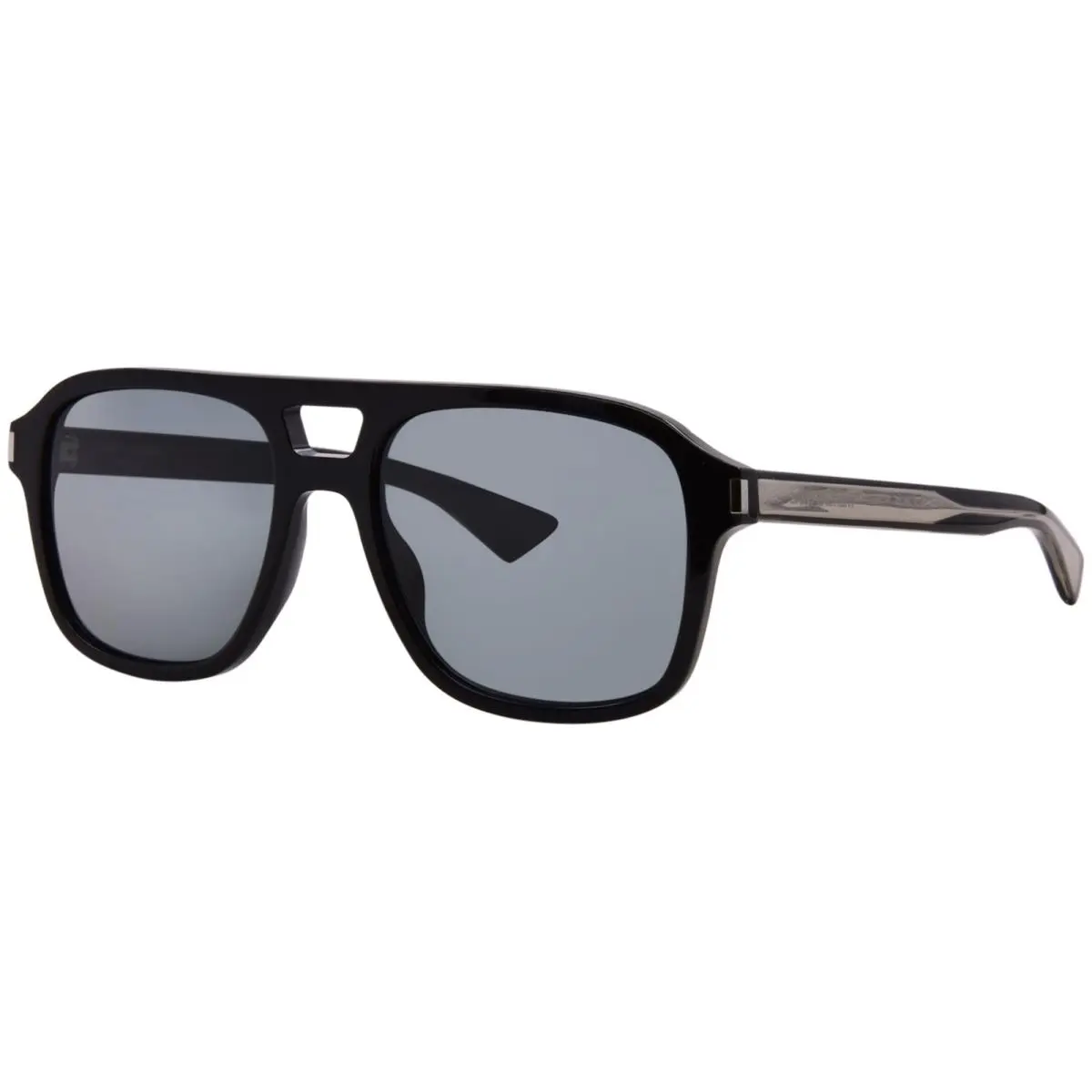Saint Laurent SL 881 001 Sunglasses Men`s Black/crystal/black Lenses Pilot 55mm by Yves Saint Laurent