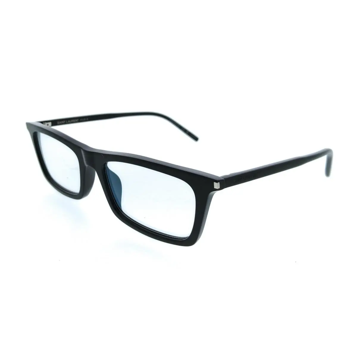 Saint Laurent SL 890 Betty THIN-006 Transparent Rectangle Womens Sunglasses - Black, Frame: Black, Lens: Transparent
