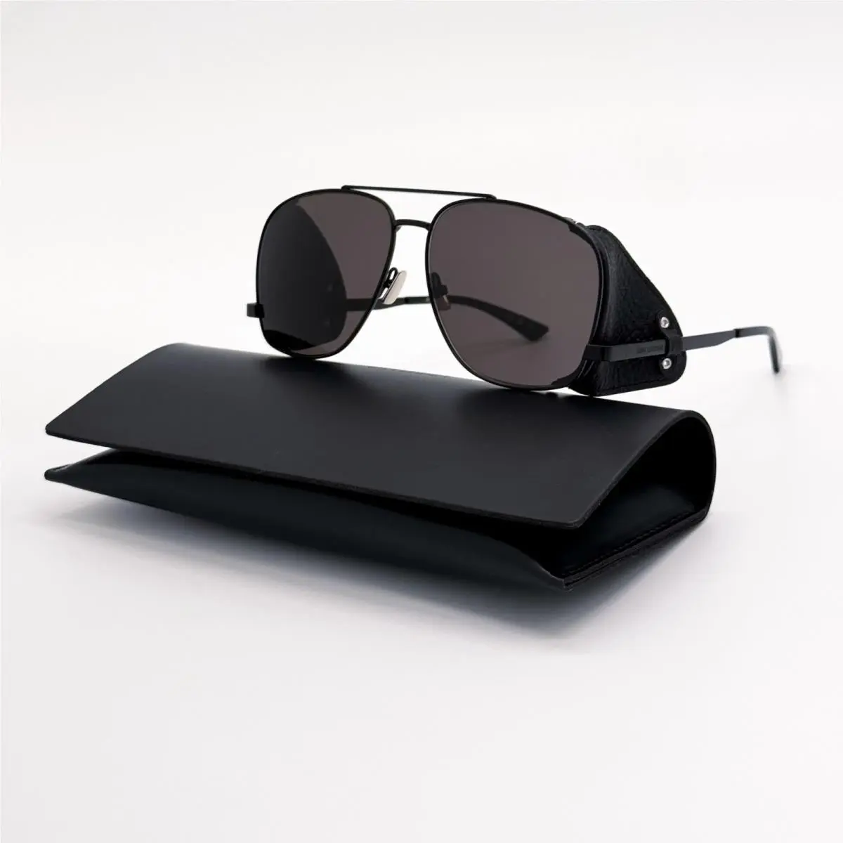 Saint Laurent SL 653 Leon 002 Sunglasses Aviator Black Gray Women SL653 Leon by Yves Saint Laurent