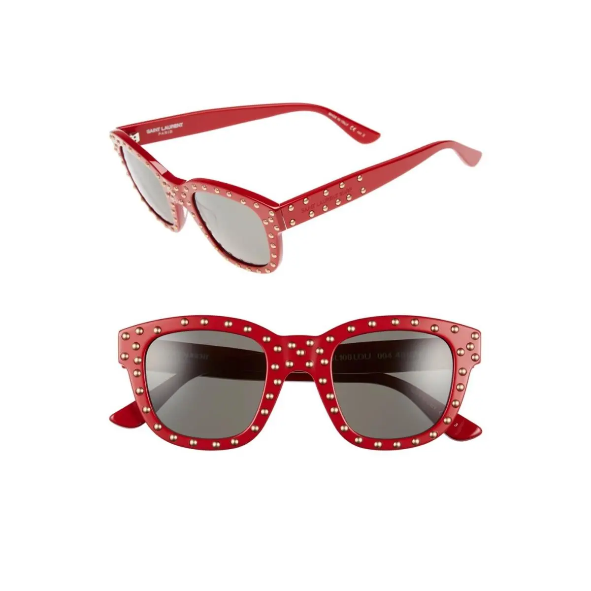 Sunglasses Surf Stud Studded Red Smoke SL 100LOU 004 by Yves Saint Laurent
