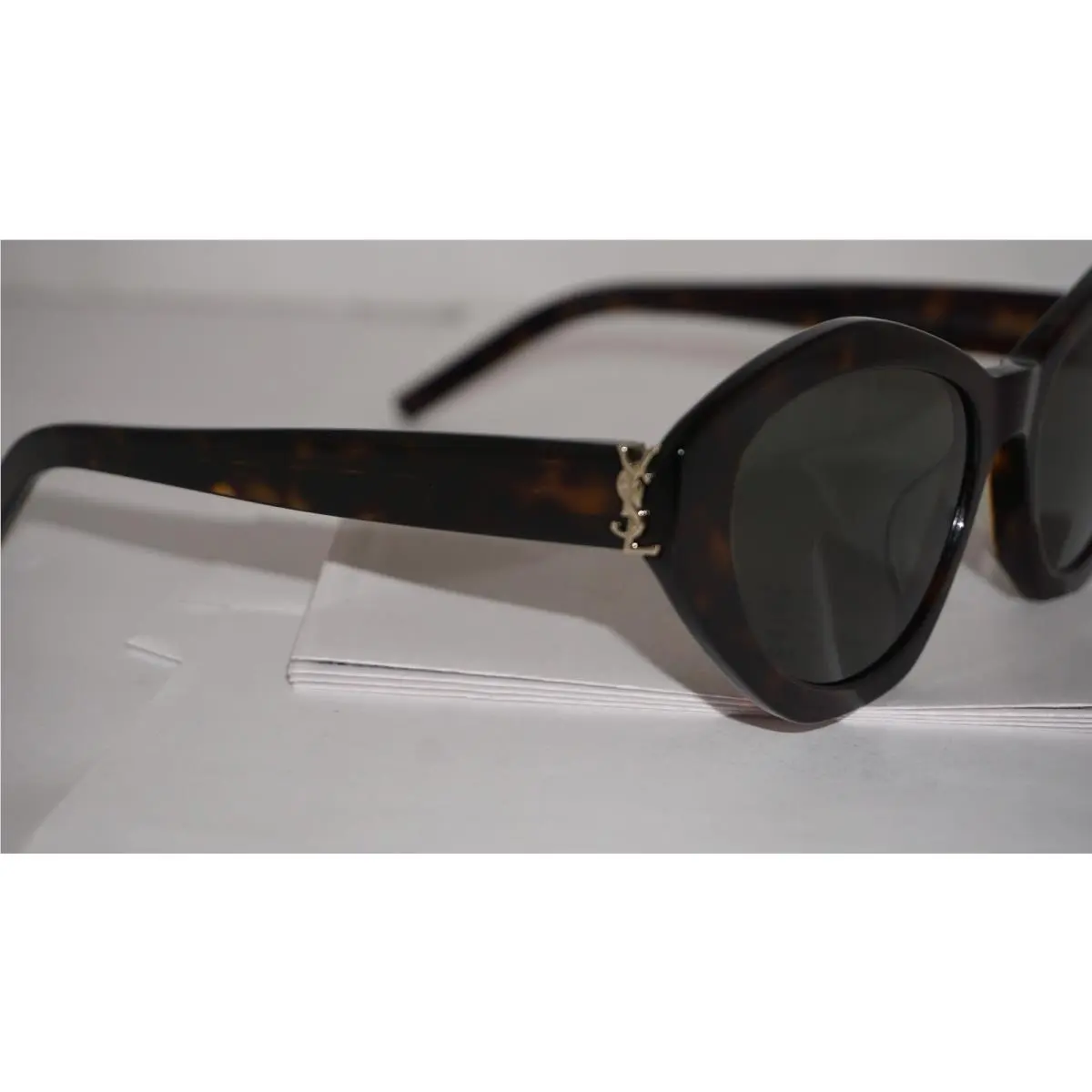 Saint Laurent Sunglasses Dark Havana Green SL M60 002 54 19 140 by Yves Saint Laurent