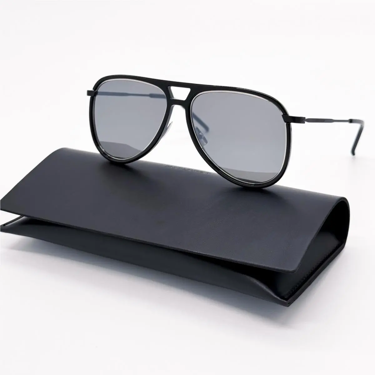 Saint Laurent Classic 11 Rim 002 Aviator Unisex Black Sunglasses by Yves Saint Laurent