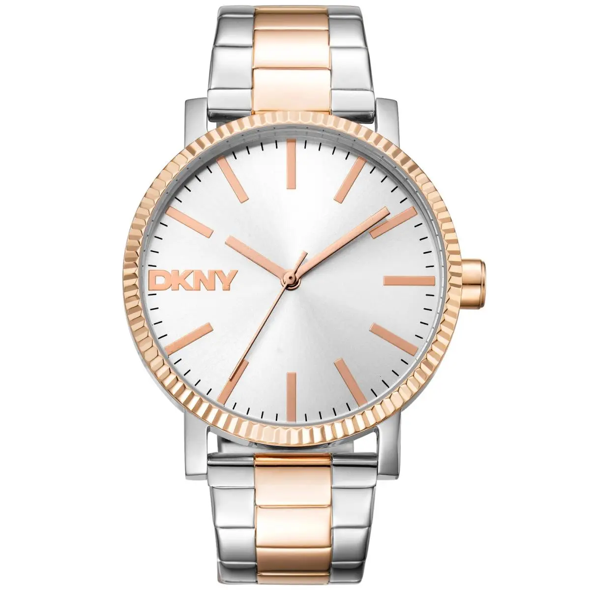 Dkny Men`s Urban 40mm Quartz Watch DK1L034M0085 - Dial: Silver Tone, Band: Two Tone, Other Dial: Silver