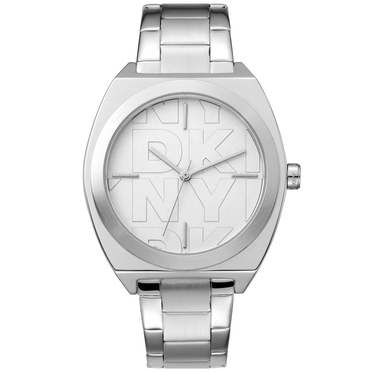 Dkny Women`s DK1L039M0015 Logo Broadway Maxi Silver Stainless Steel Watch