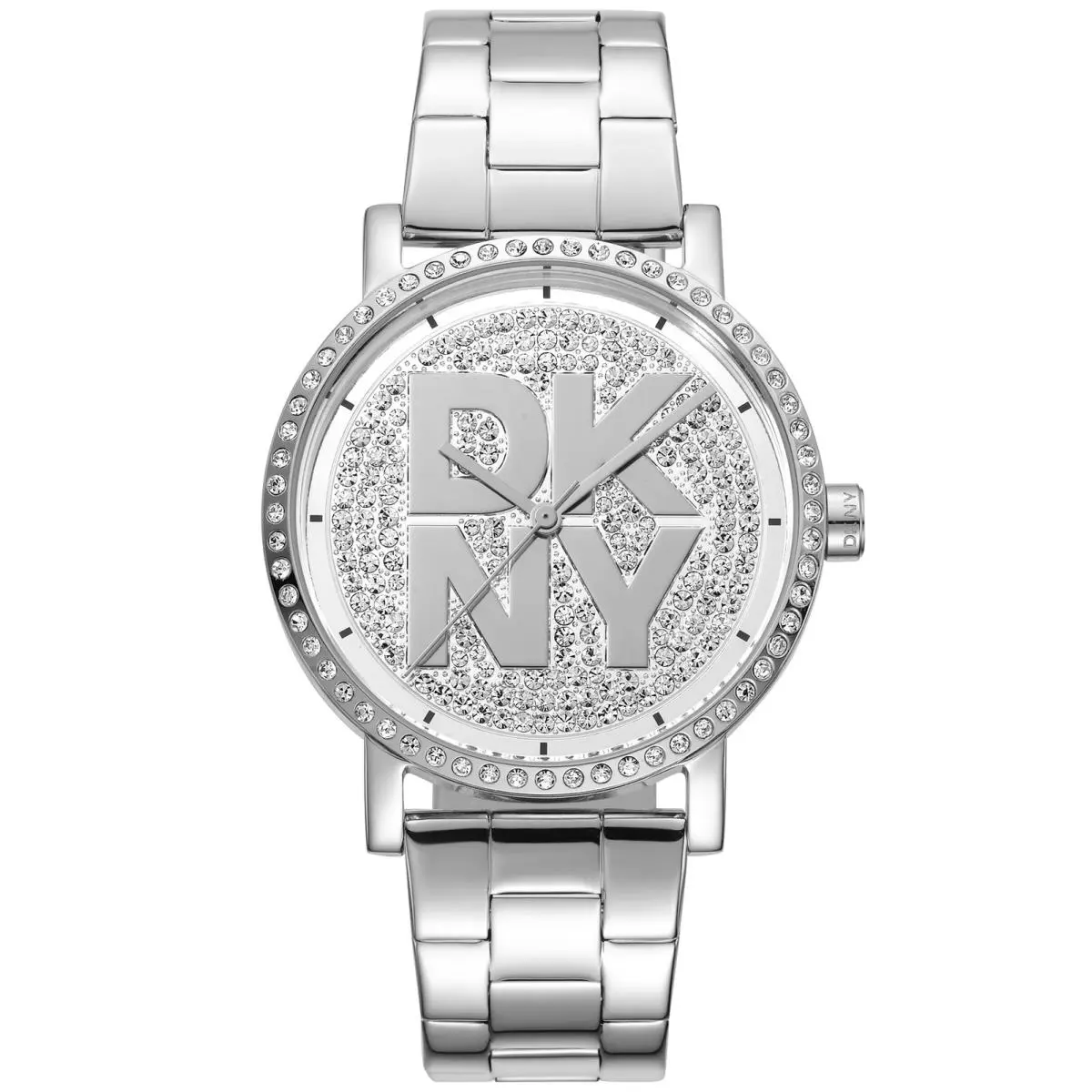 Dkny Women`s DK1L035M0205 Logo Soho Logo Silver Powder Dial Steel Watch