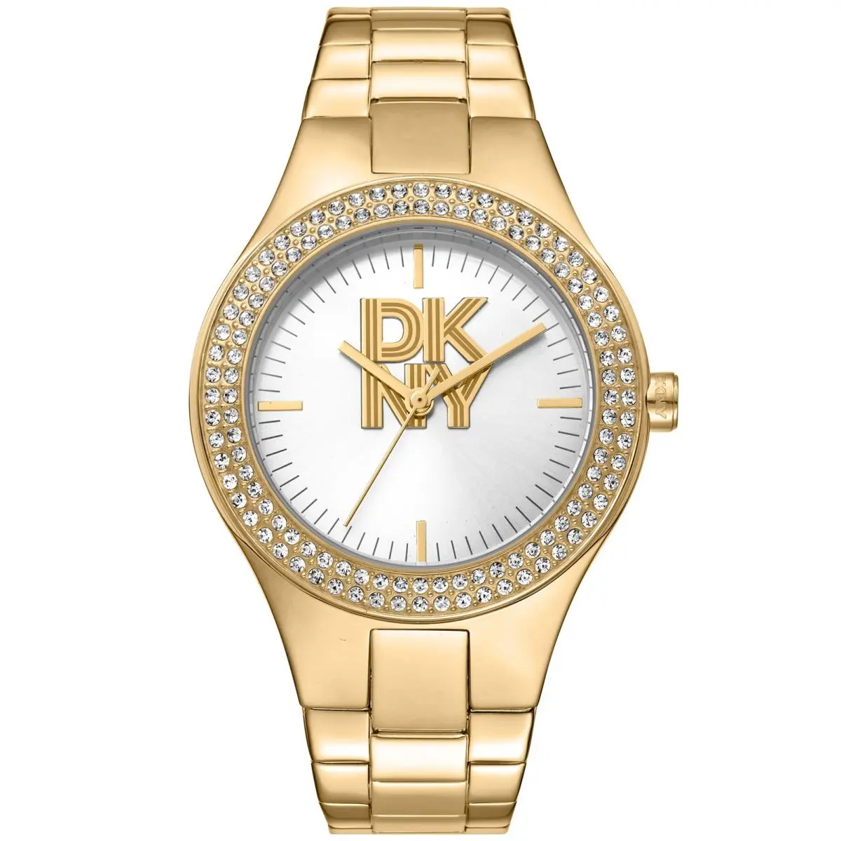 Dkny Women`s DK1L025M0045 Evening Parsons Glitz Silver Dial Gold Watch