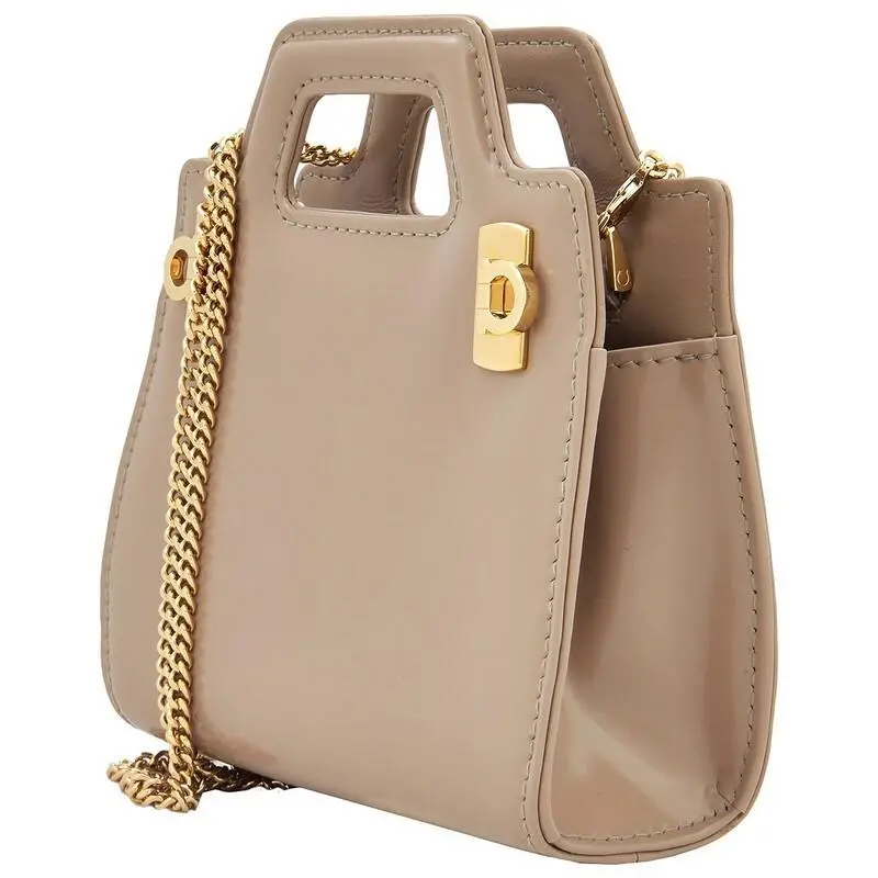 Salvatore Ferragamo Micro Wanda Beige Leather Crossbody Bag