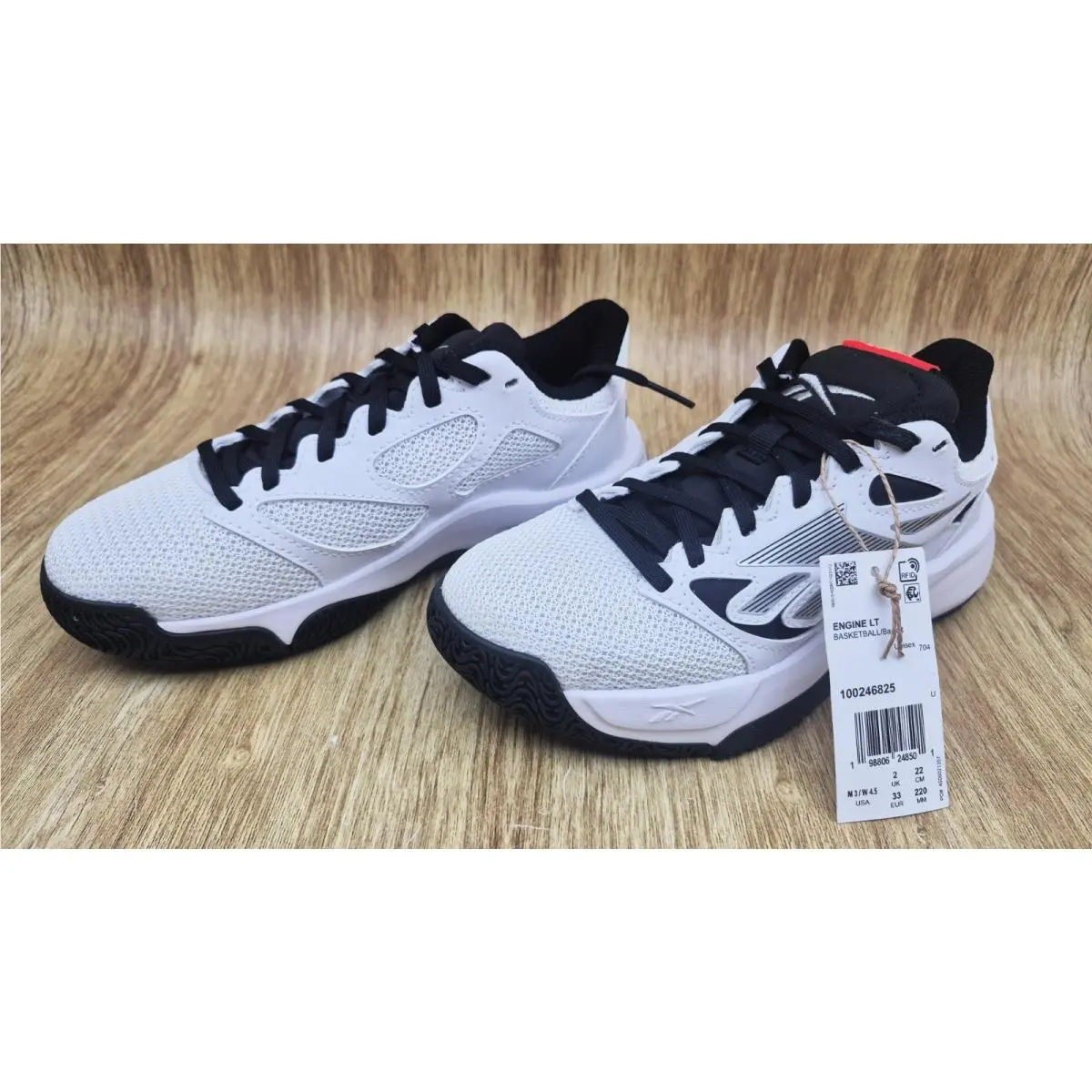 Unisex Walking Shoe Reebok Engine LT Basketball Sneaker M3 W4.5 Wht-blk-rd Adult