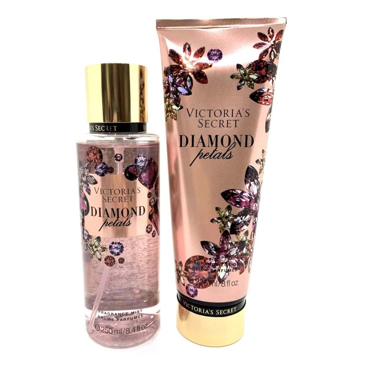 Victoria`s Secret Diamond Petals Fragrance Mist Lotion Set Raspberry Hibiscus