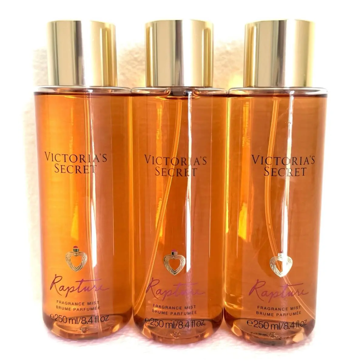 Lot OF 3 Victoria`s Secret Rapture Fragrance Mist Body Spray 250 ML