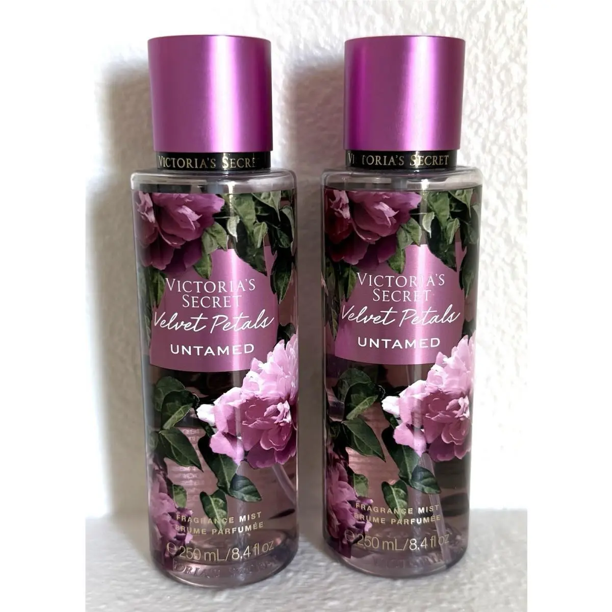 Lot OF 2 Victoria`s Secret Velvet Petals Untamed Body Mist 8.4OZ Limited Edition