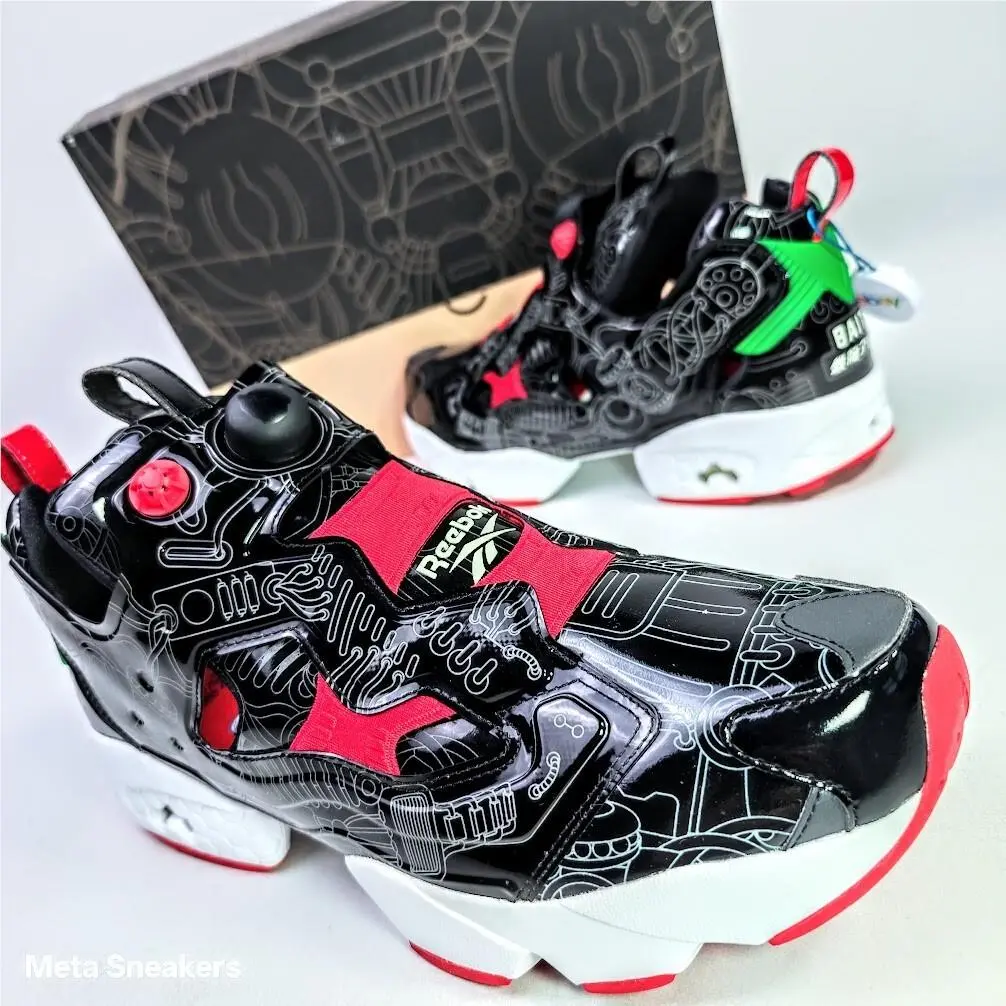 Reebok US 13 Men`s Black White Red Green Bait Astro Boy Instapump GY8470