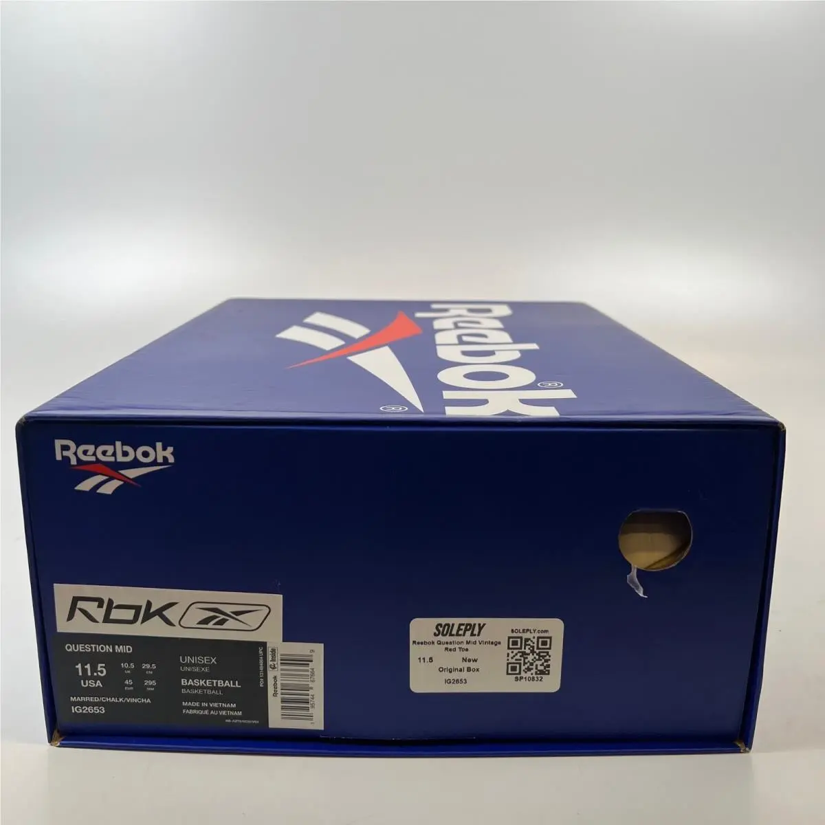 Reebok shoes - Reebok Question Mid Vintage Red Toe - White 7