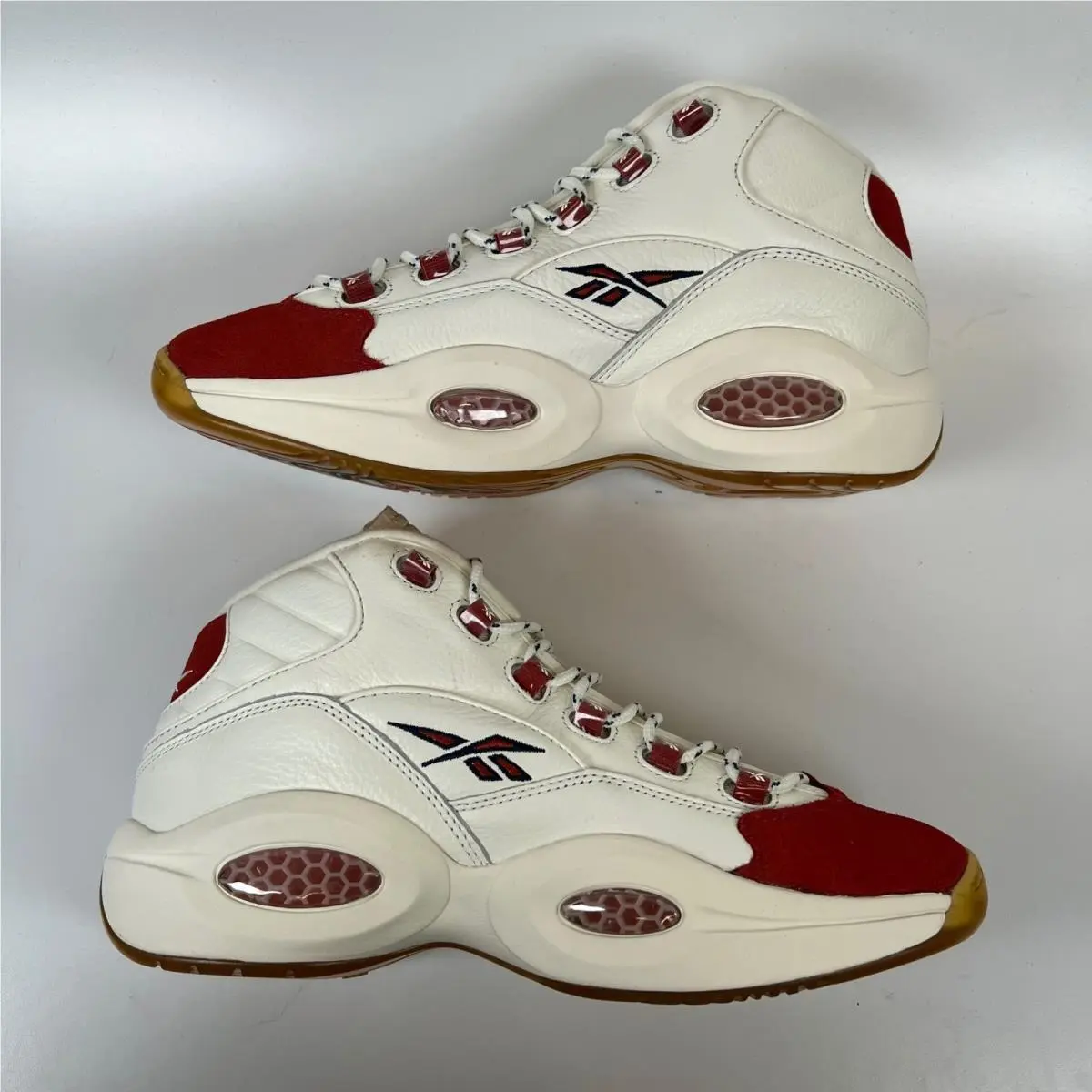 Reebok shoes - Reebok Question Mid Vintage Red Toe - White 1