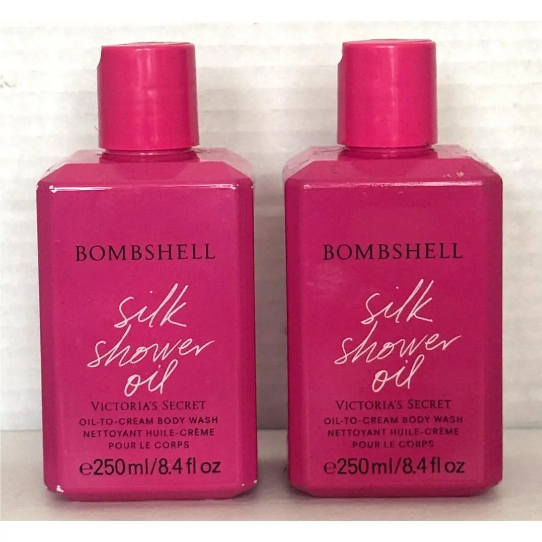 Victorias` Secret Bombshell Silk Shower Oil Body Wash 8.4 Oz Set of 2