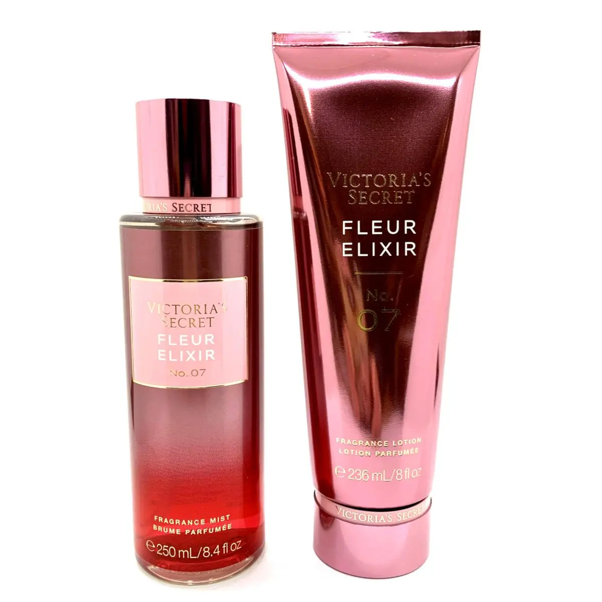 Victoria`s Secret Fleur Elixir No. 07 Fragrance Mist Lotion Rose Pink Pepper