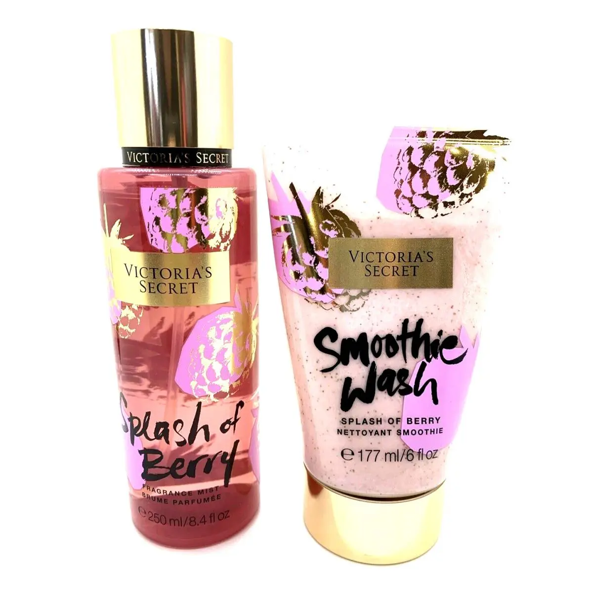 2PC Victoria`s Secret Splash OF Berry Mist Wash Set Raspberry Pear
