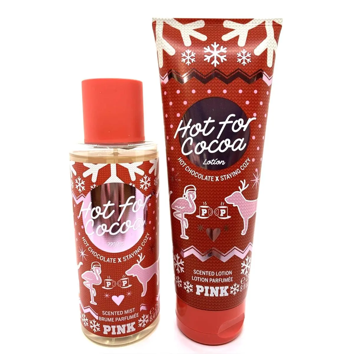Victoria`s Secret Pink Hot For Cocoa Mist Lotion Set Chocolate Marshmallow