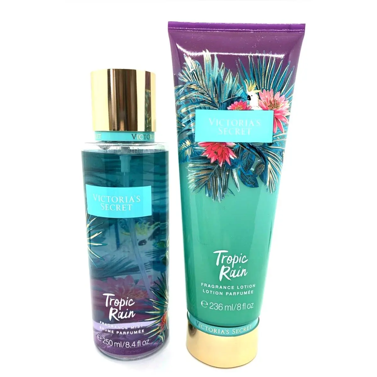 2P Victoria`s Secret Tropic Rain Mist Lotion Set Sea Spray Beach Blossom