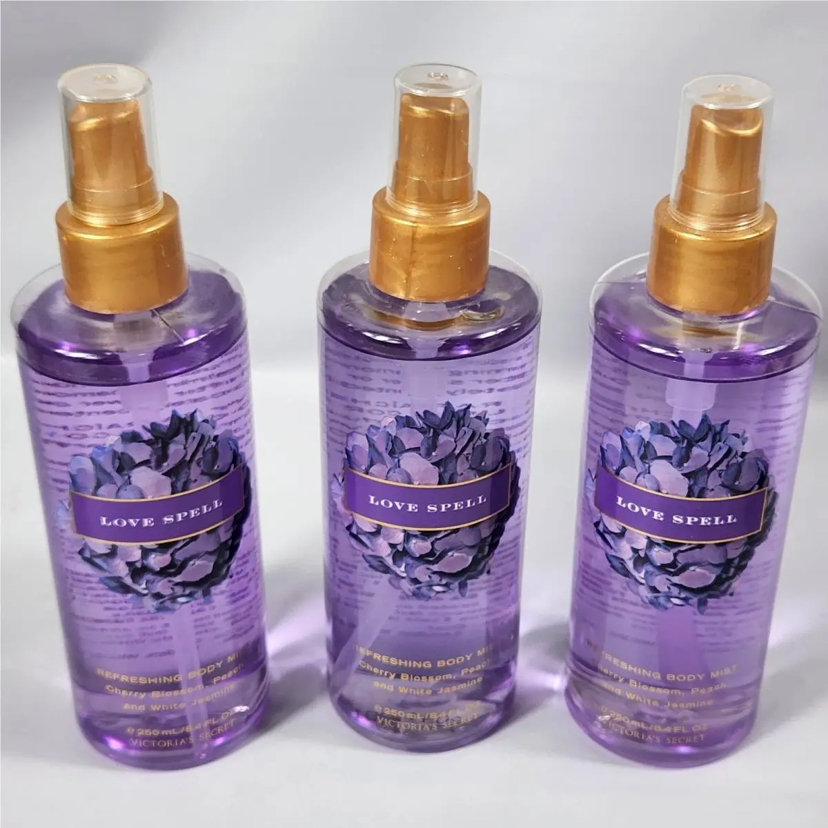 3 Victoria`s Secret Love Spell Fragrance Body Mist 8.4 fl oz 250 ml