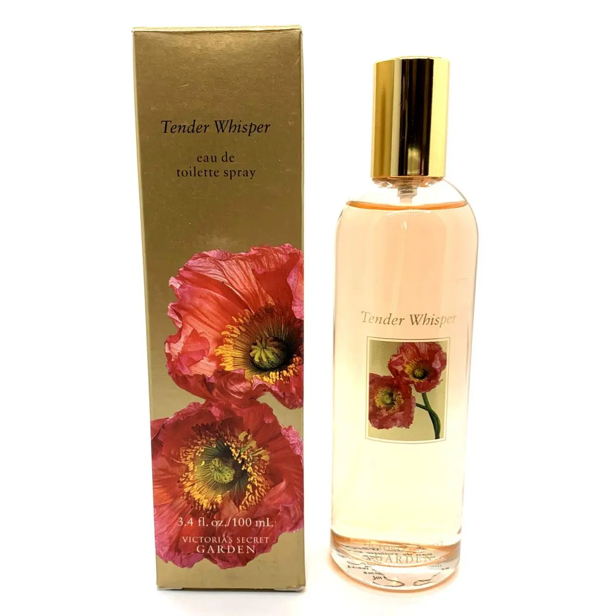 Victoria`s Secret Tender Whisper Perfume Edt Spray Peach Sandalwood LG 3.4 oz