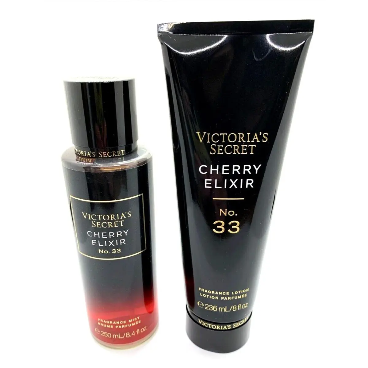 Victoria`s Secret Cherry Elixir NO 33 Fragrance Mist Lotion Set Amber