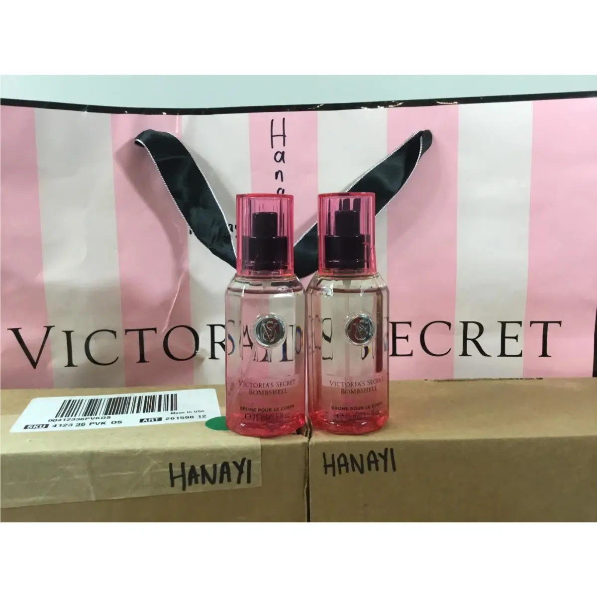 2 Victoria`s Secret Bombshell Fragrance Body Mist Perfume Travel Size 2.5 oz