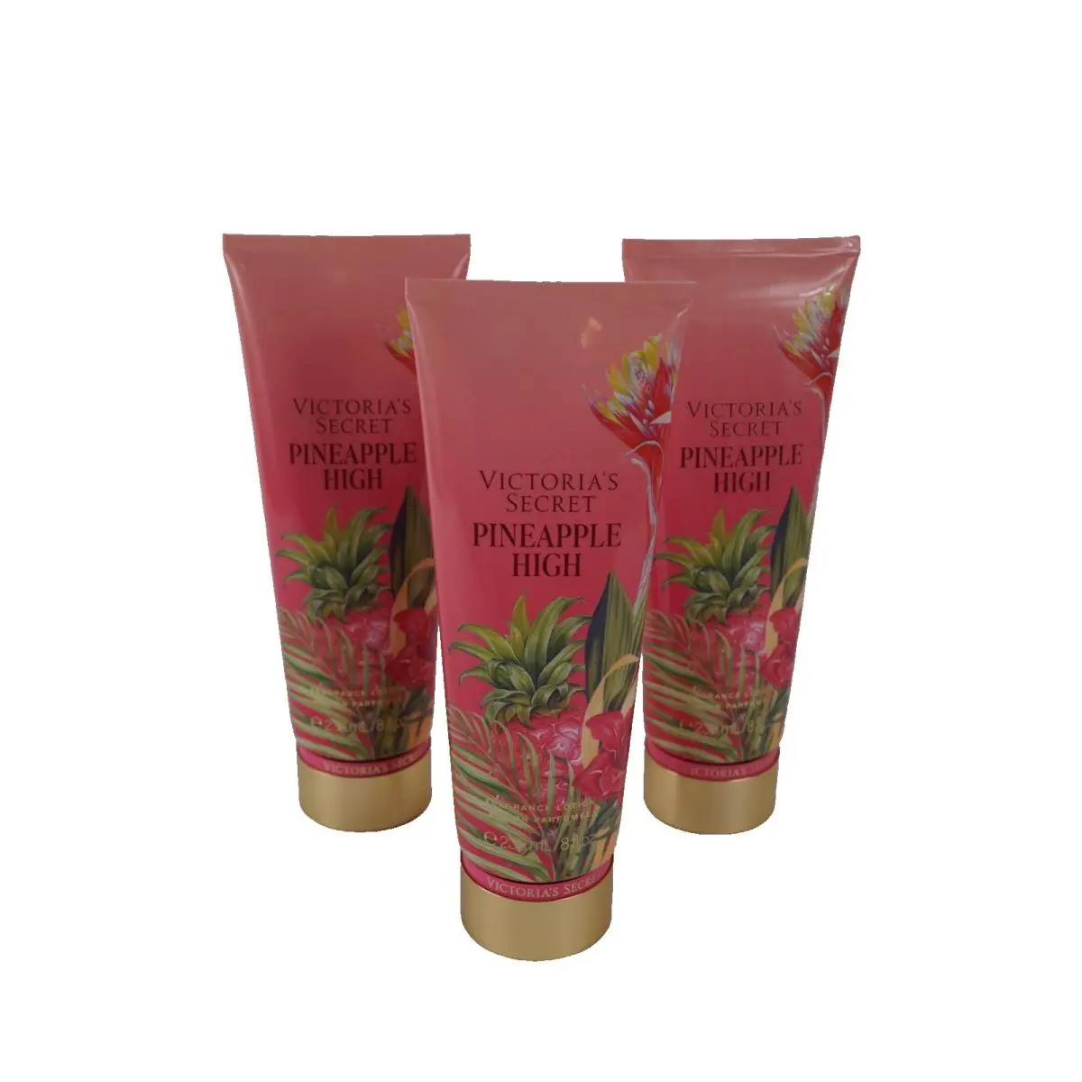3 Victoria`s Secret Pineapple High Fragrance Body Cream 8 OZ