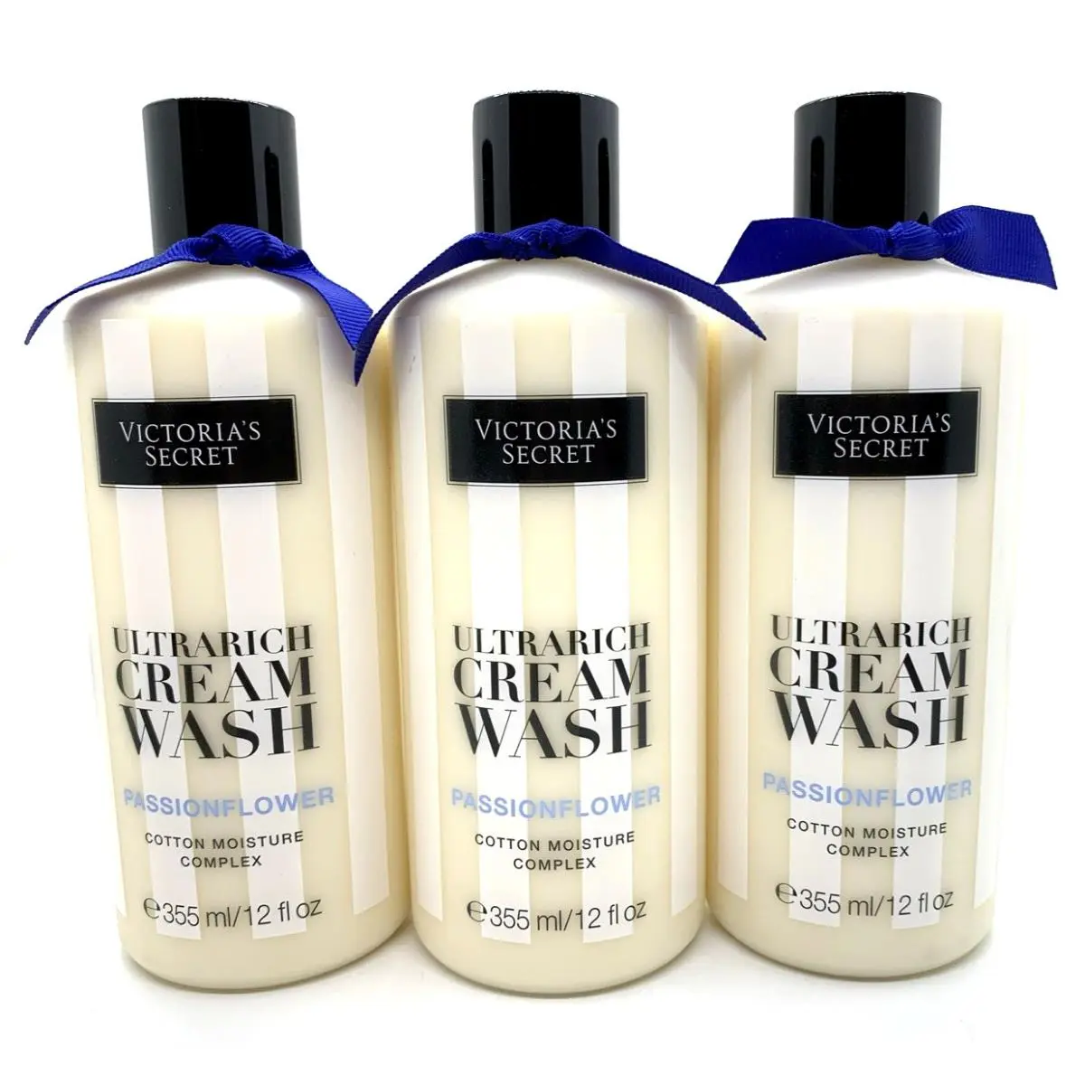 3 Victoria`s Secret Passionflower Cotton Moisture Complex Cream Wash 12oz