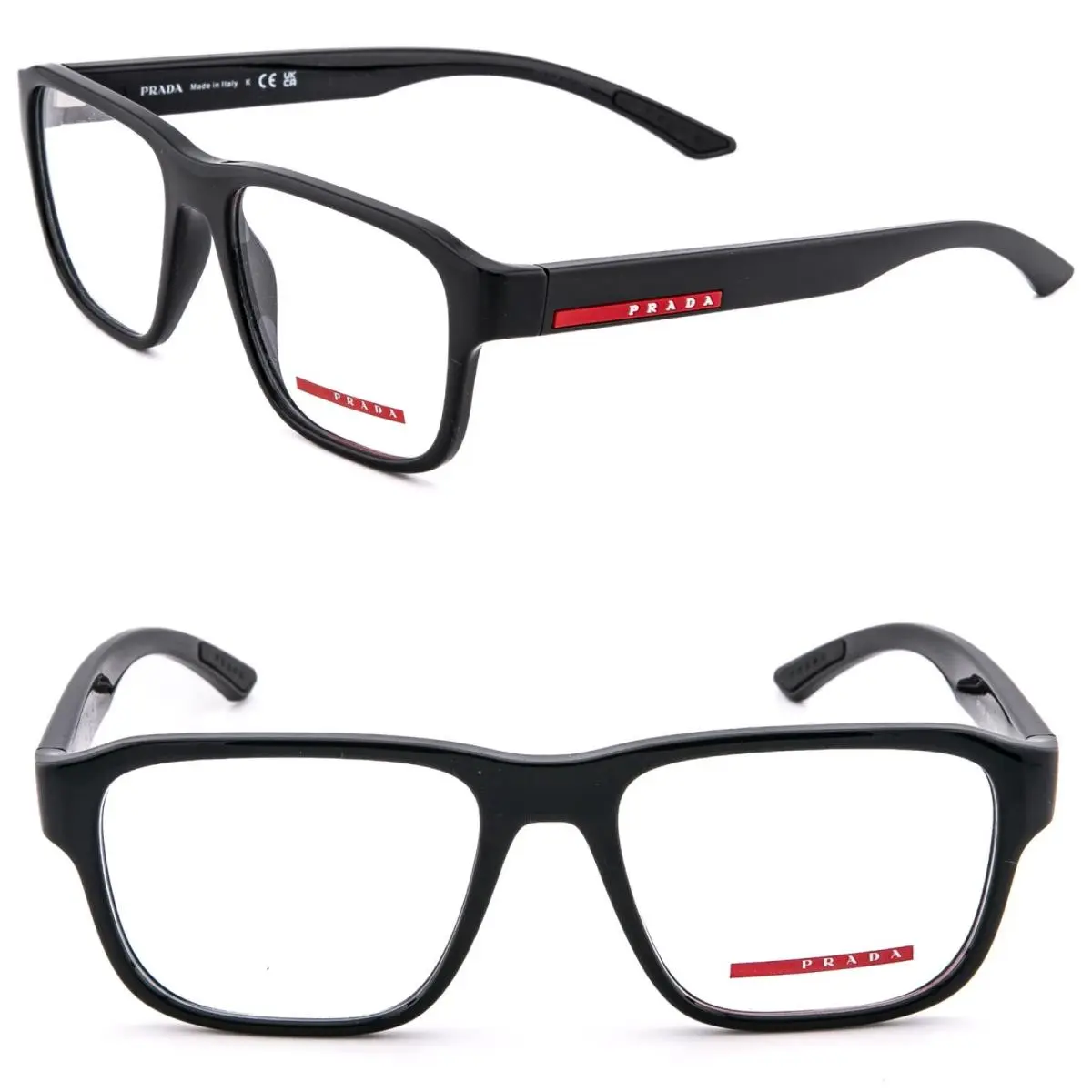 Prada Linea Rossa Eyewear 05R Matte Black Rubber Unisex Eyeglasses 52 mm PS05RV