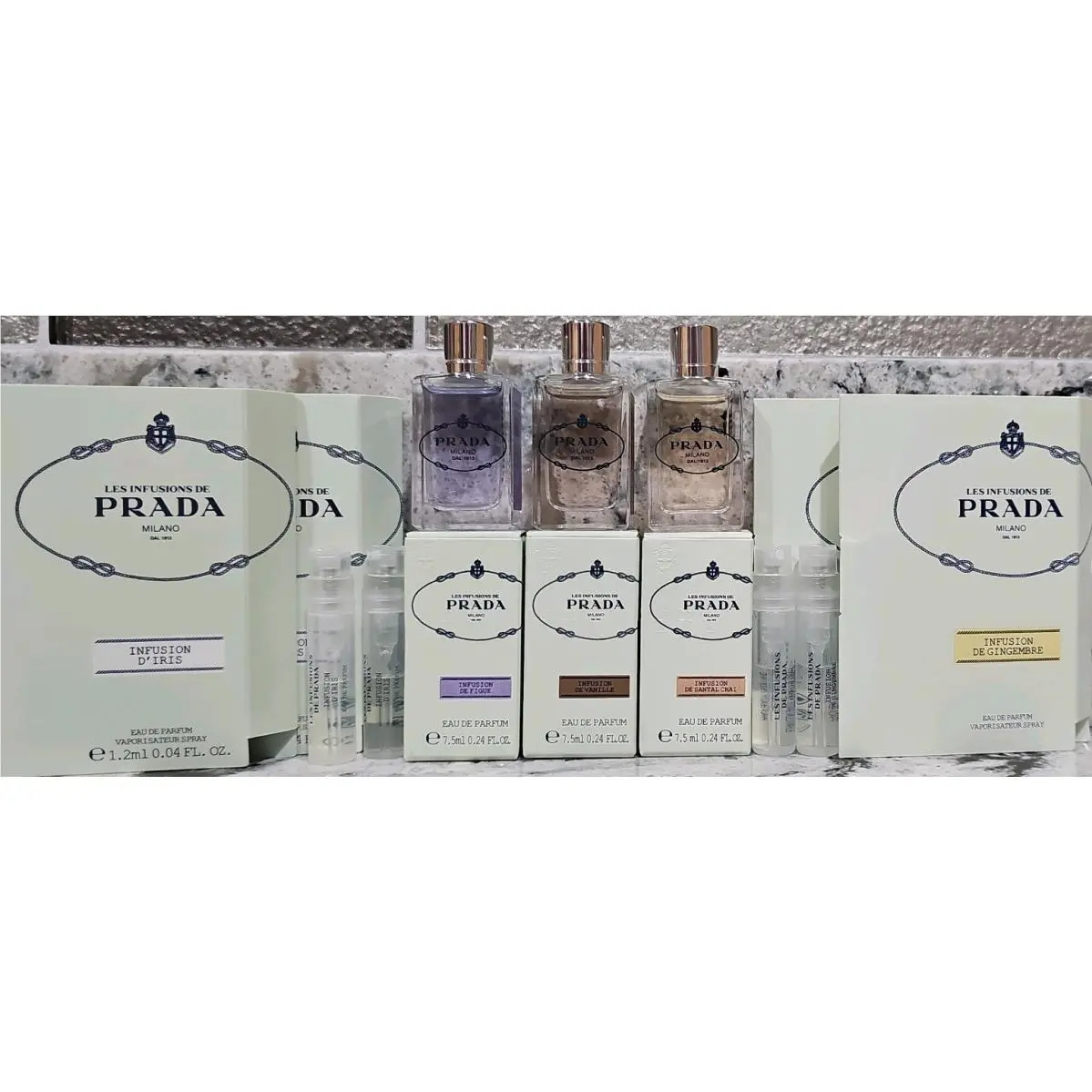 Prada Infusion Parfum Mini Set Figue Santal Chai Vanilla Iris Ginger Fig