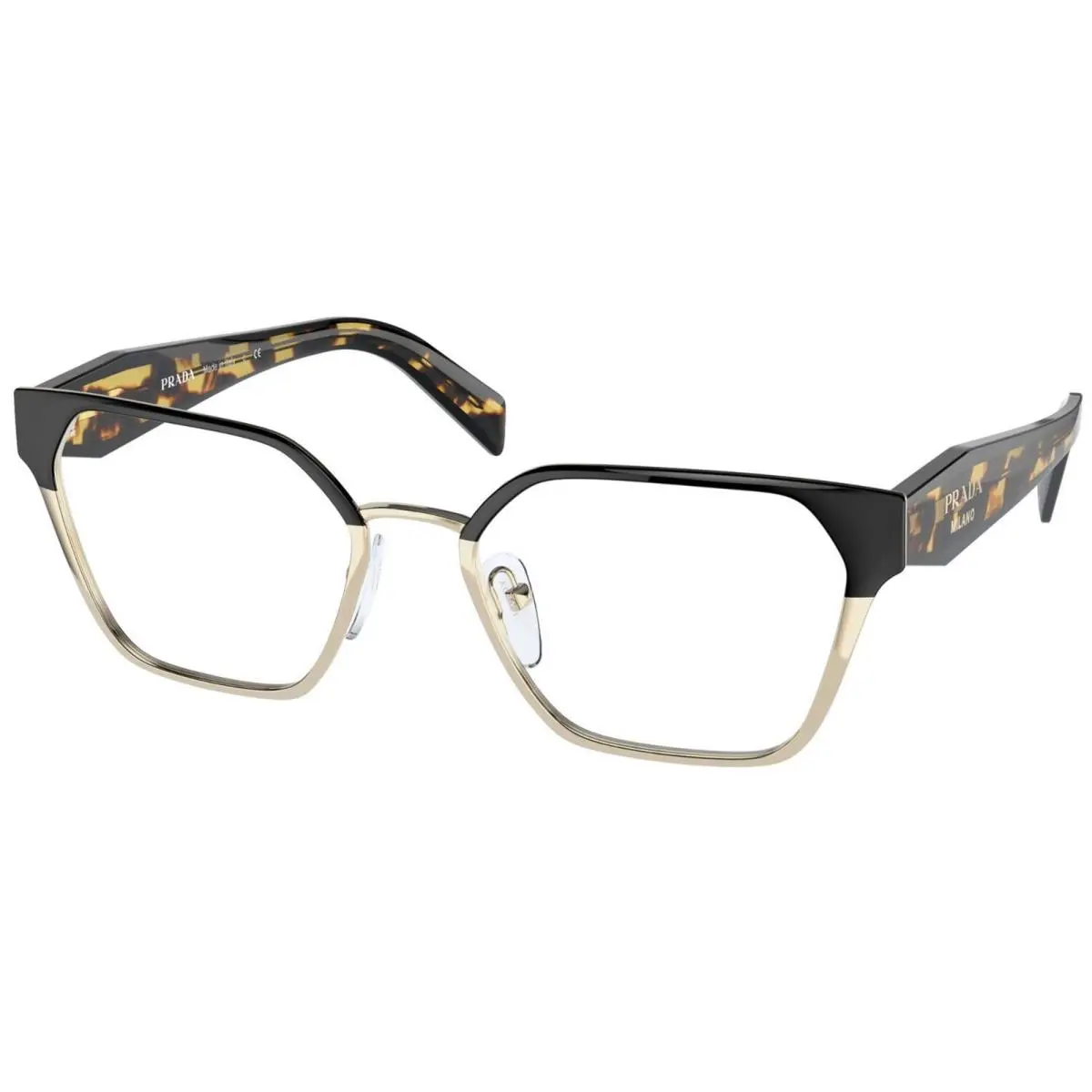 Prada Vpr 63W Black/pale Gold Eye Glasses 53-18-140