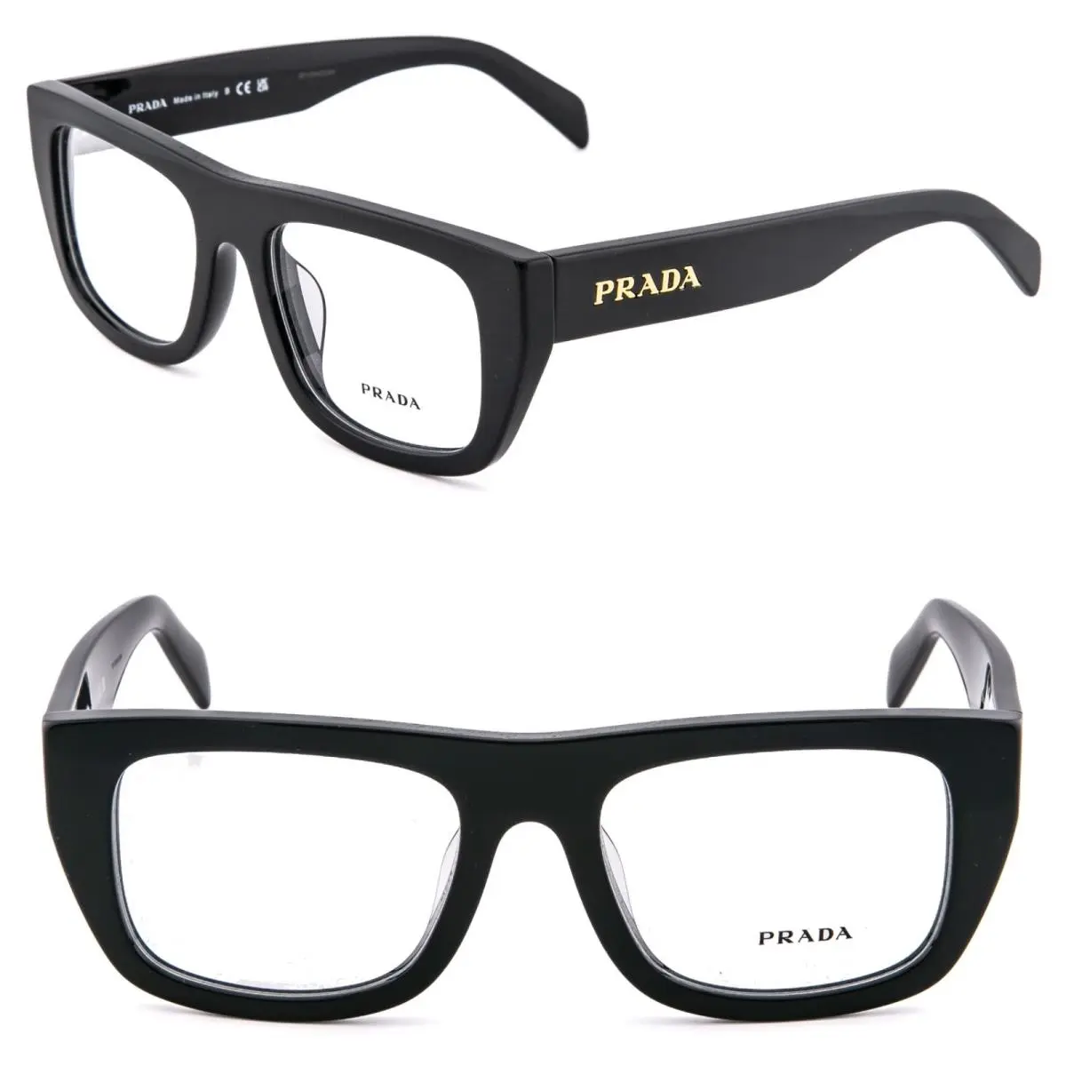 Prada Symbole PRA17V Black Logo Unisex Eyeglass Optical Frame A17 53mm A17V