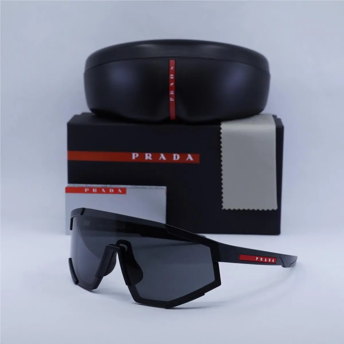 Prada Sport PS04WS DG006F Black Rubber/dark Grey 39-137-130 Sunglasses