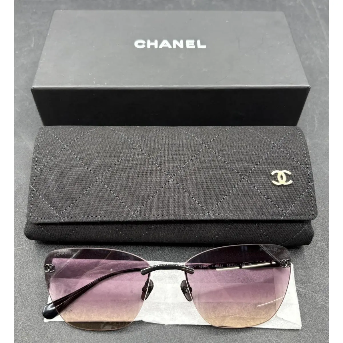 Chanel 0CH4286T C486S1 Rimless Titanium Sunglasses Brown Gradient VI MVP039401