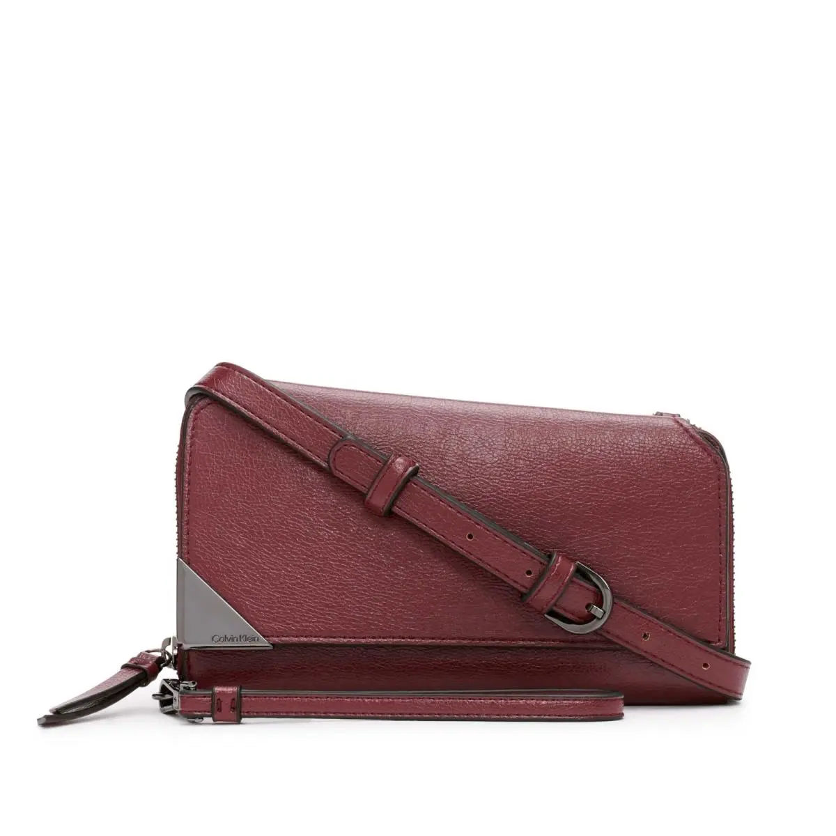 Calvin Klein Women`s Basalt Crossbody Bag – with One Size Deep Rouge