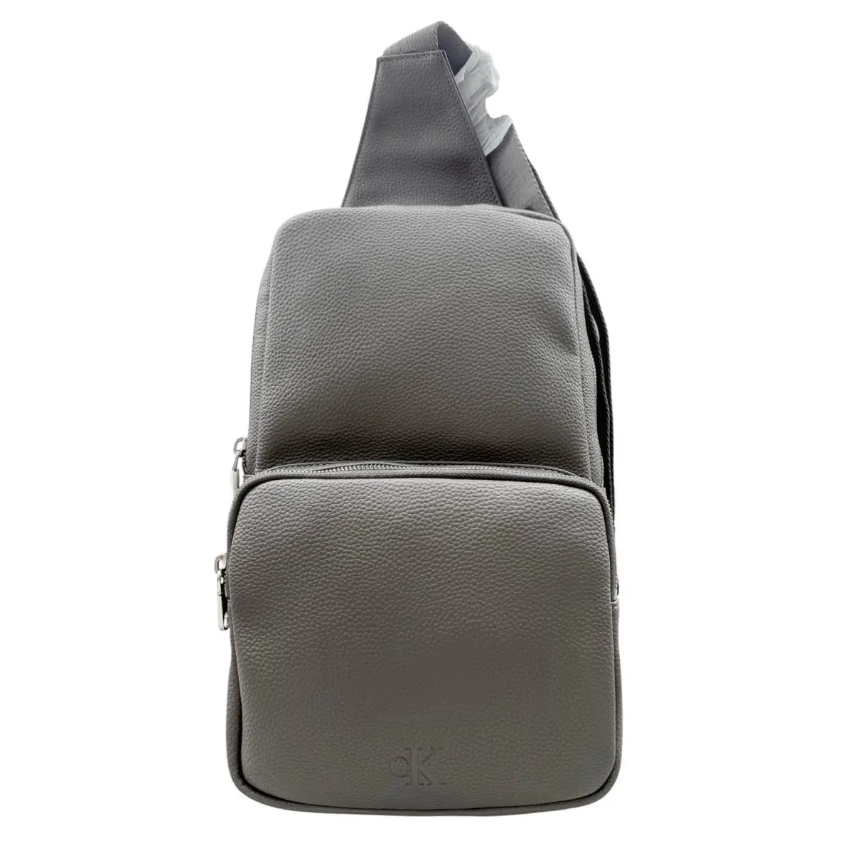 Calvin Klein Men`s/unisex Elephant Gray Leather All Day Sling Bag