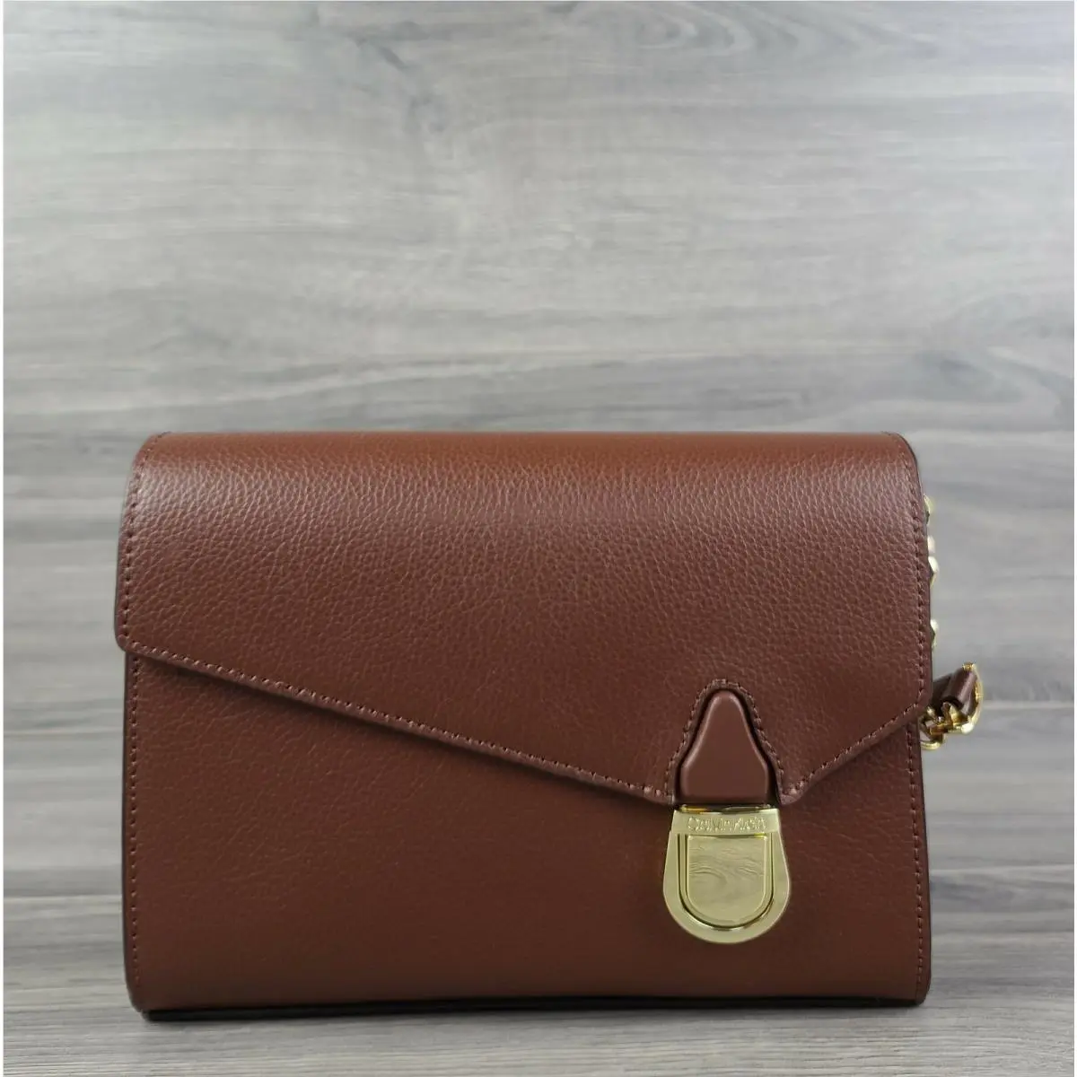 Calvin Klein Crossbody Large Leather Iris Handbag Walnut Brown