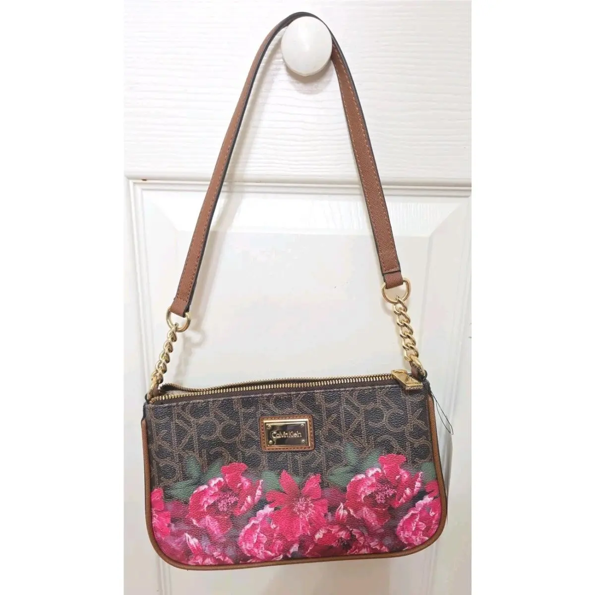 Calvin Klein Womens Purse Red Foral Style H4DHJ2QM