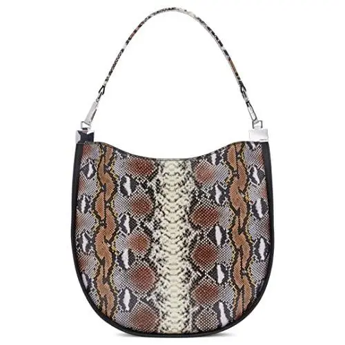 168. Calvin Klein Celestine Medium Printed Shoulder Bag Multi Snake Silver