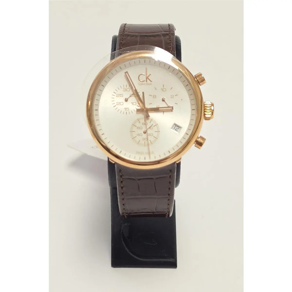 Calvin Klein Chronograph Watch Rosegold Pvd Swiss Quartz Mineral Glass K2K286G6