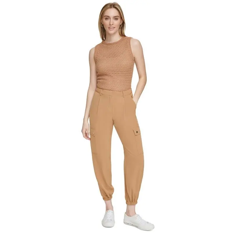 Calvin Klein Women`s Mid-rise Cargo Jogger Pants Luggage 00