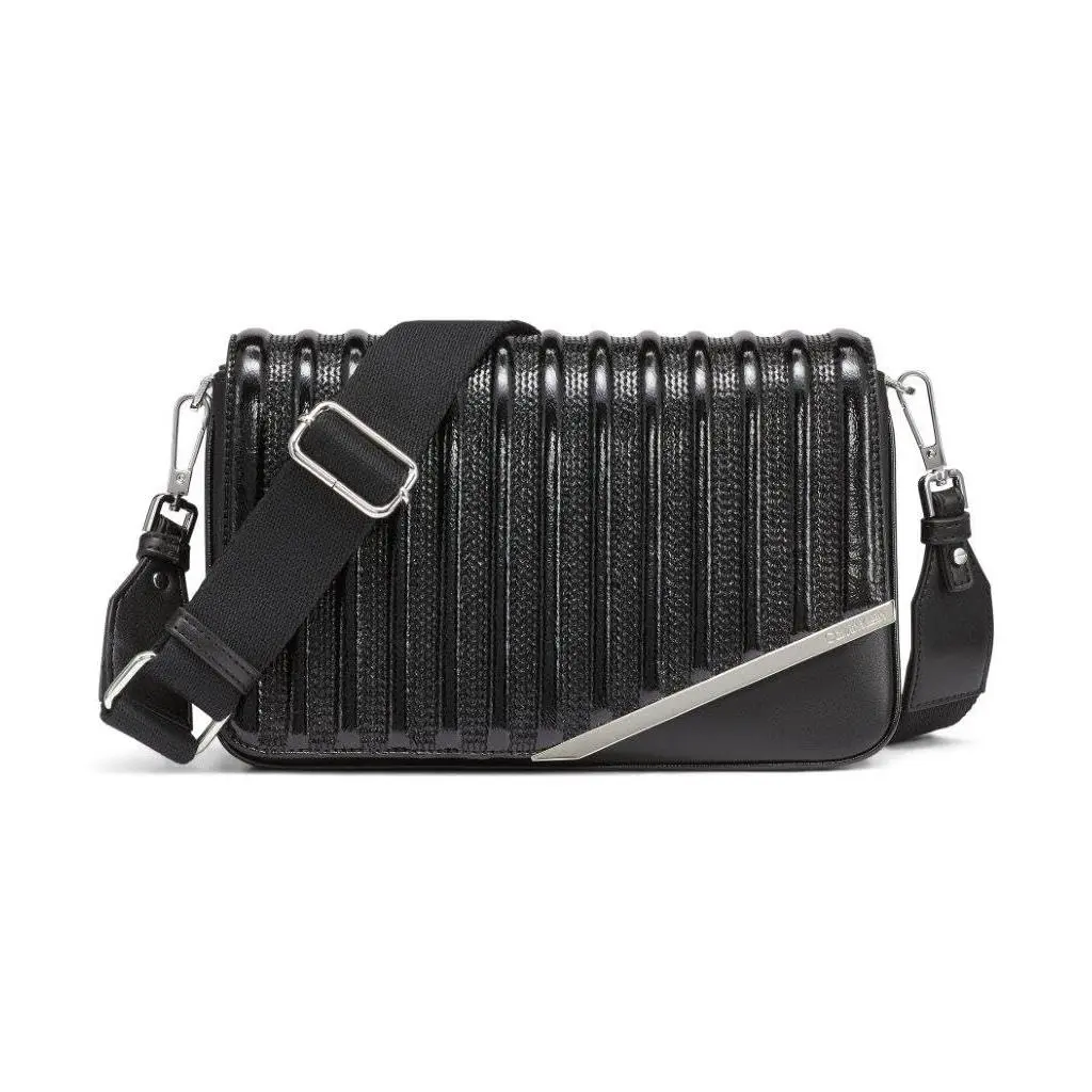 Calvin Klein Ria Organizational Flap Crossbody One Size Black/silver