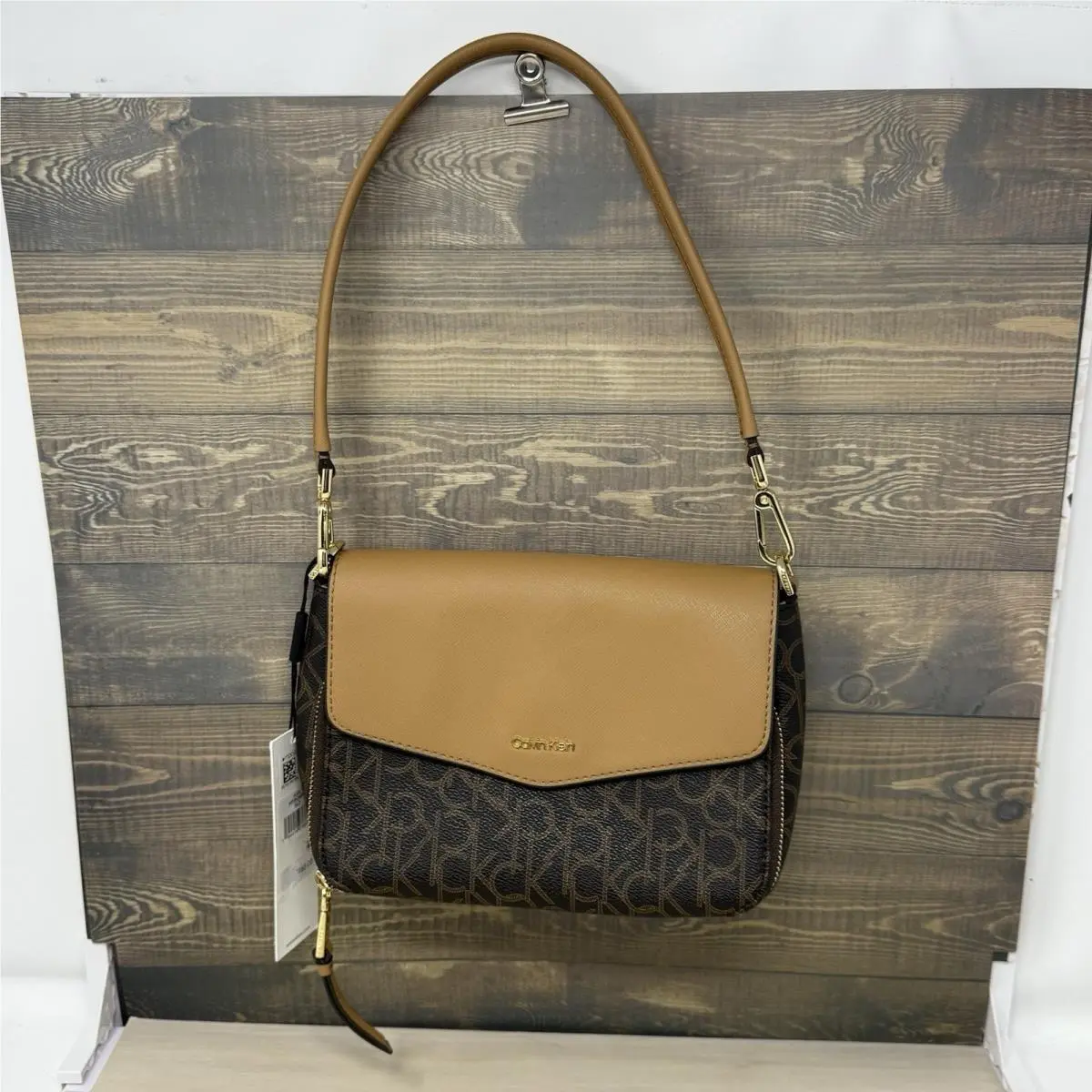 Calvin Klein Ava Signature Flap Shoulder Bag One Size Purse