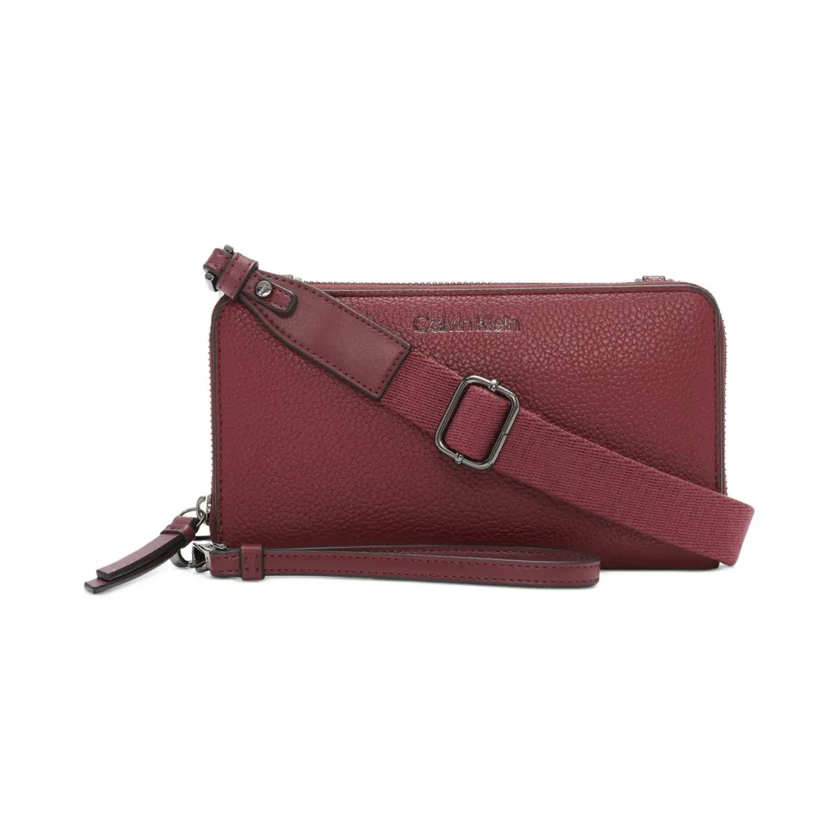 Calvin Klein Women`s Textured Wallet on Chain - Rouge