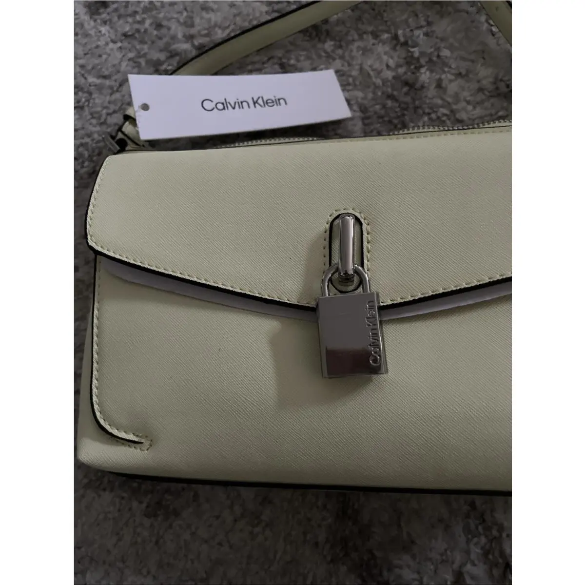 Calvin Klein Crossbody Slim Purse Yellow Green /style Endive H4AE1LH3